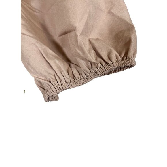 Retro Quilt Patchwork Crochet Dress Tan XL Boho Indie Folk Preppy Neutral 80s - Picture 5 of 11